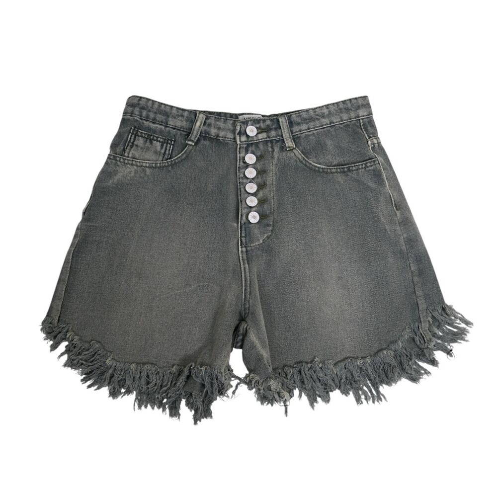 Misslook Women's S Exposed Button Fly Cutoff Jean Shorts